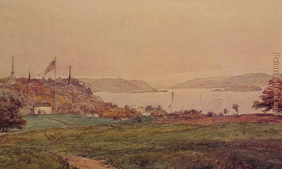 Looking North on the Hudson painting - Jasper Francis Cropsey Looking North on the Hudson art painting